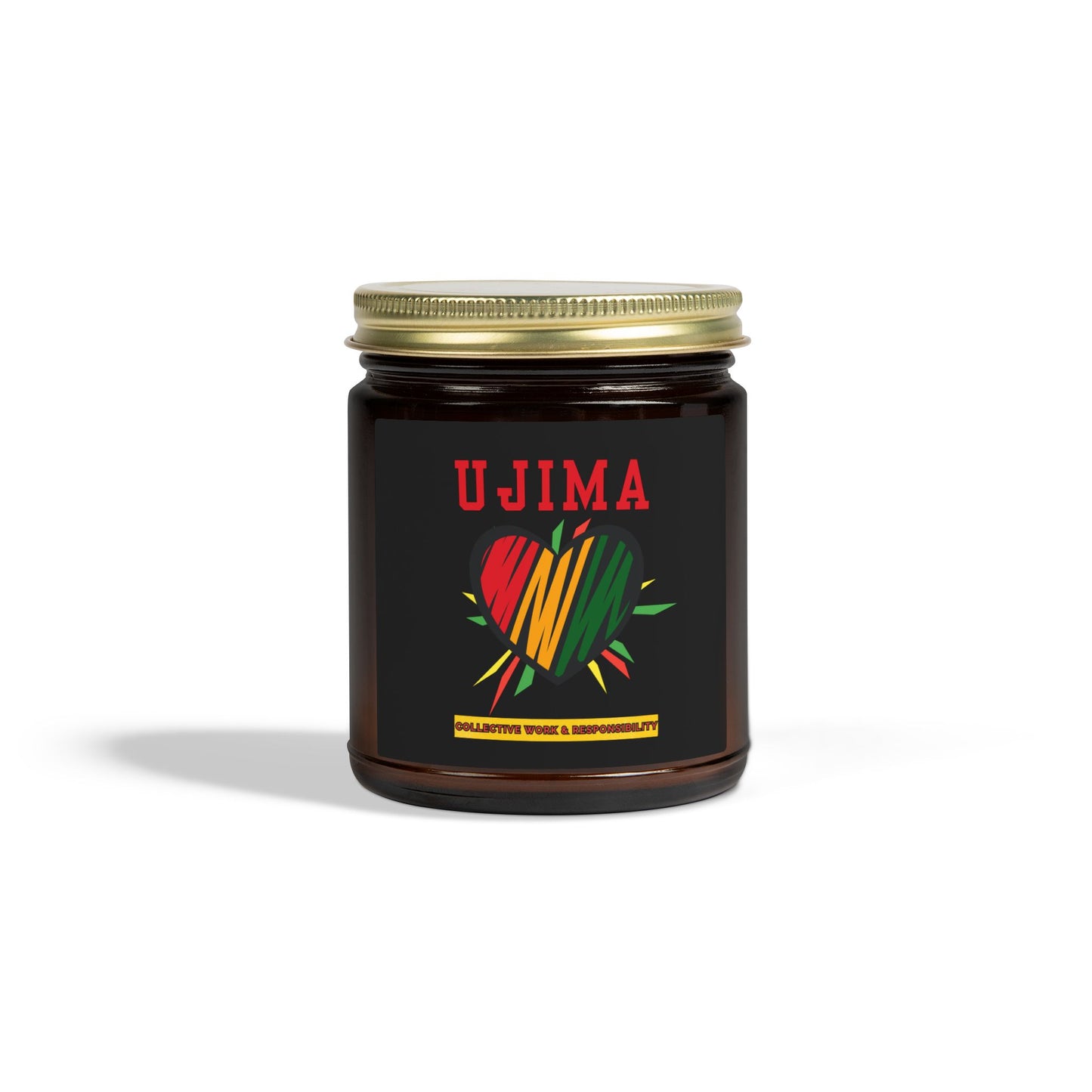 Ujima Kwanzaa Candle - Collective Work Responsibility Principle - Natural Coconut Apricot Wax