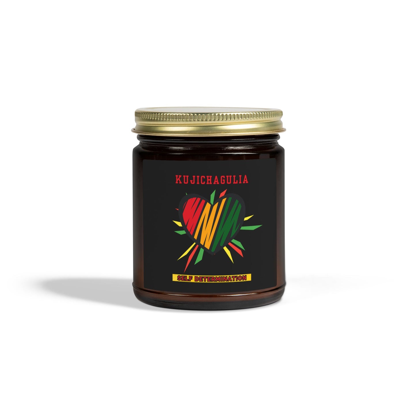Kujichagulia Kwanzaa Candle - Self-Determination Principle Gift - Natural Coconut Apricot Wax