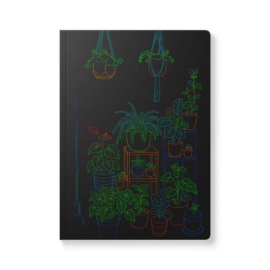 Neon Plant Journal – Botanical Softcover Journal for Plant Parents, Garden Lovers and Aesthetic Stationery Fa