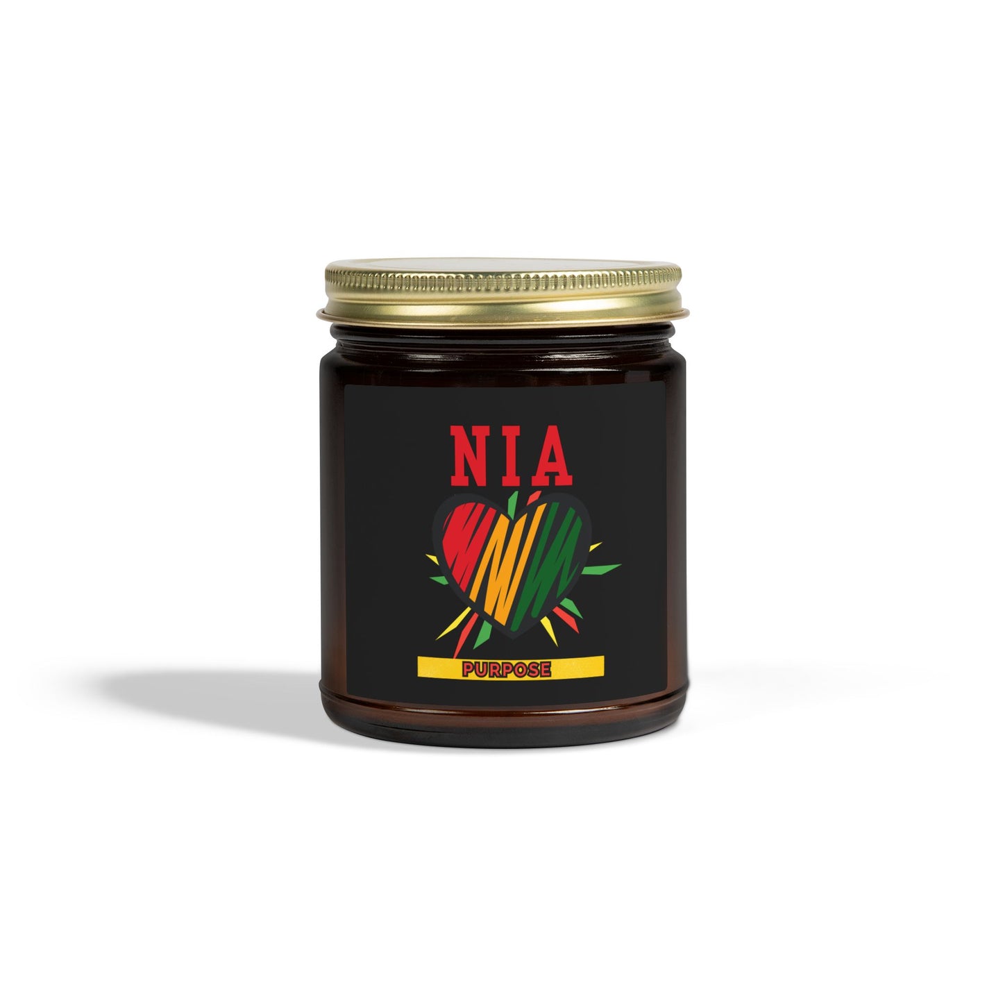 Nia Kwanzaa Candle - Purpose Principle African Heritage Gift - Natural Coconut Apricot Wax