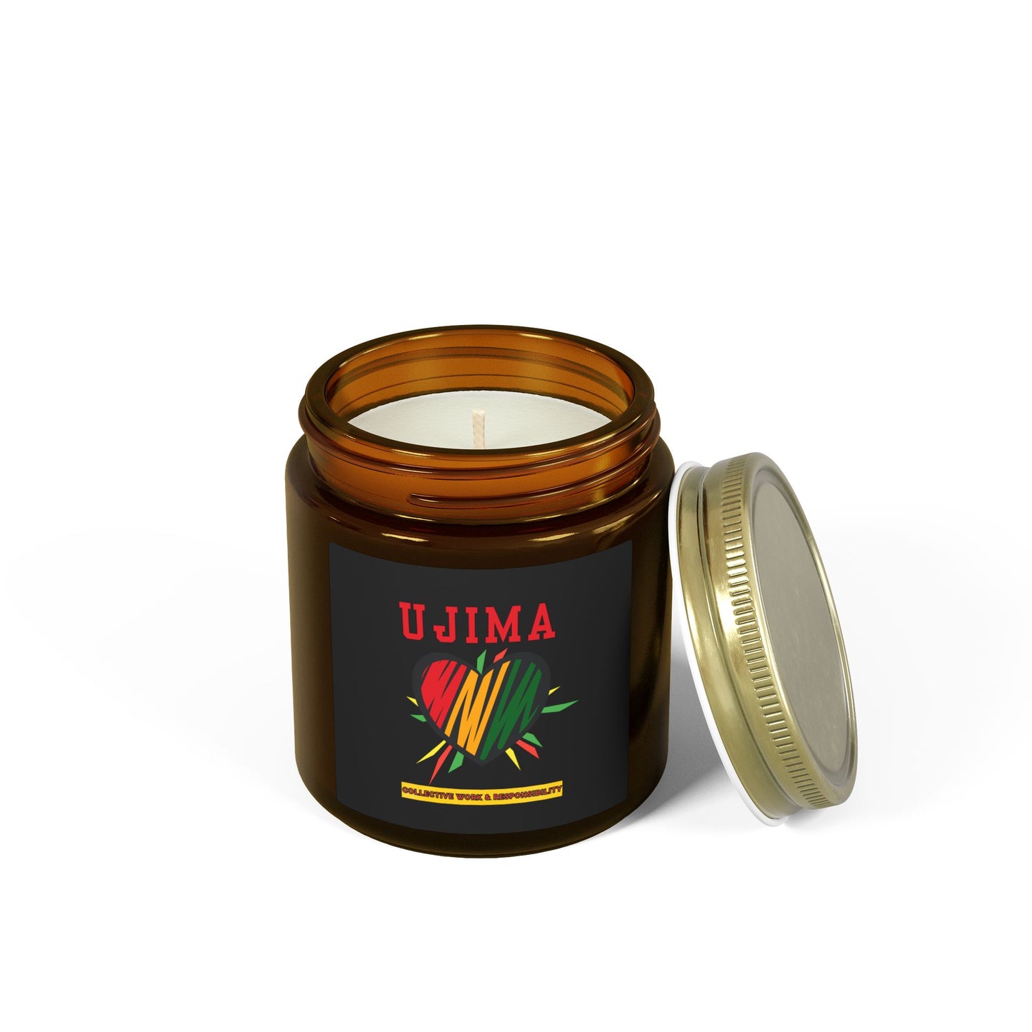 Ujima Kwanzaa Candle - Collective Work Responsibility Principle - Natural Coconut Apricot Wax