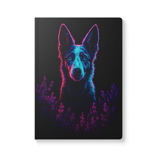 Neon Dog Journal – Aesthetic Softcover Journal with Electric Pup Design | Cool Gift for Dog Lovers, Journaling, Creative Writing & Daily Planning