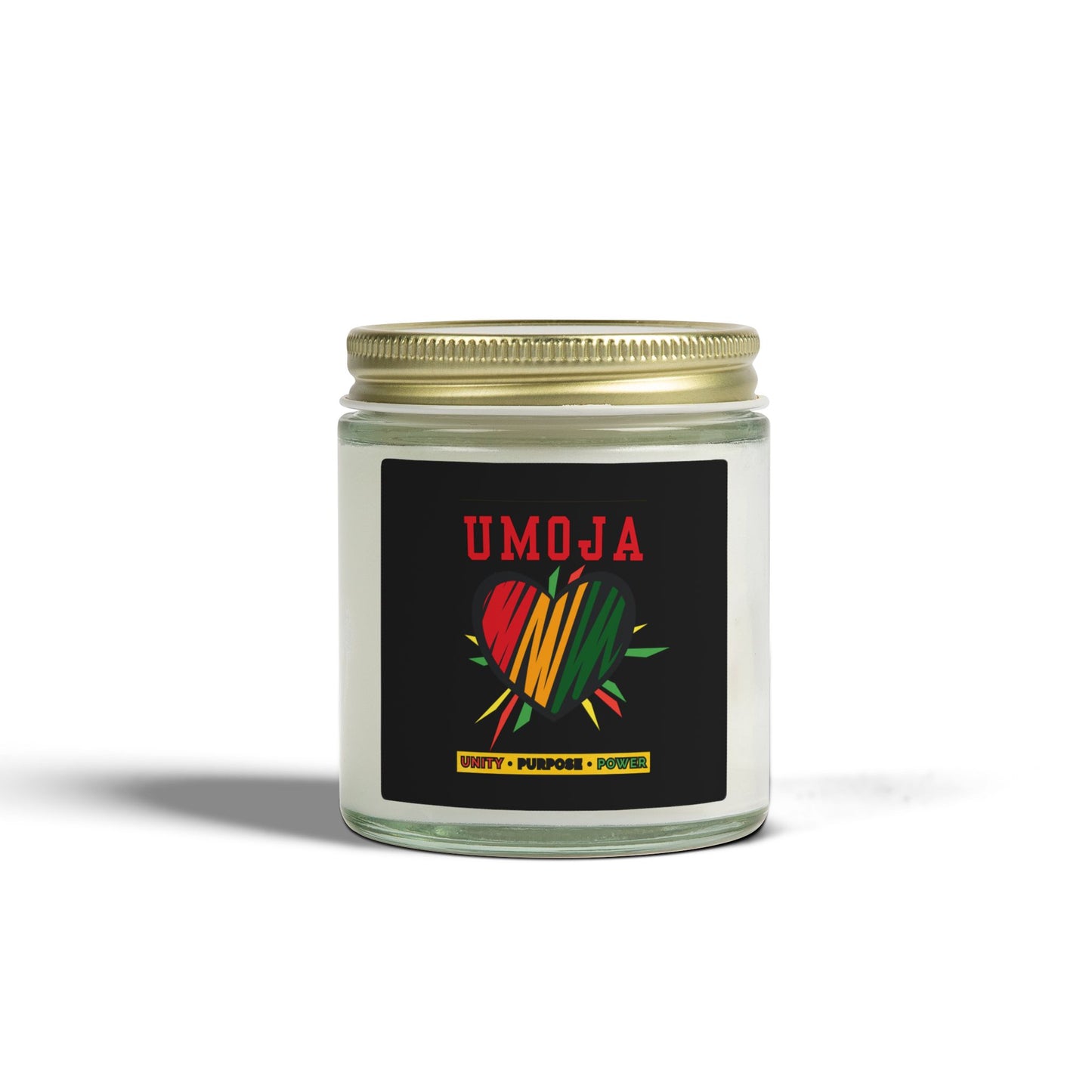 Umoja Kwanzaa Candle - Unity Principle African Heritage Gift - Natural Coconut Apricot Wax