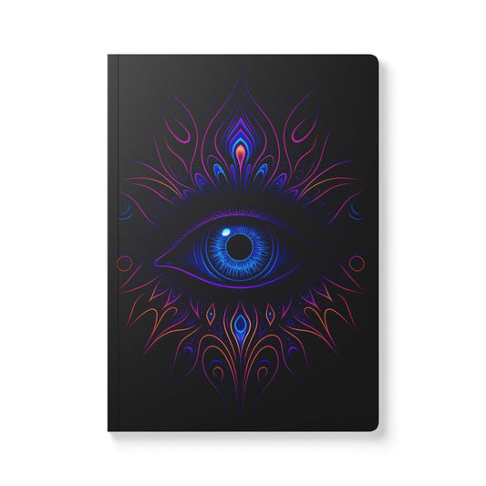 Third Eye Neon Journal – Mystical Eye Softcover Journal for Intuition, Manifestation, Shadow Work & Spiritual Journaling
