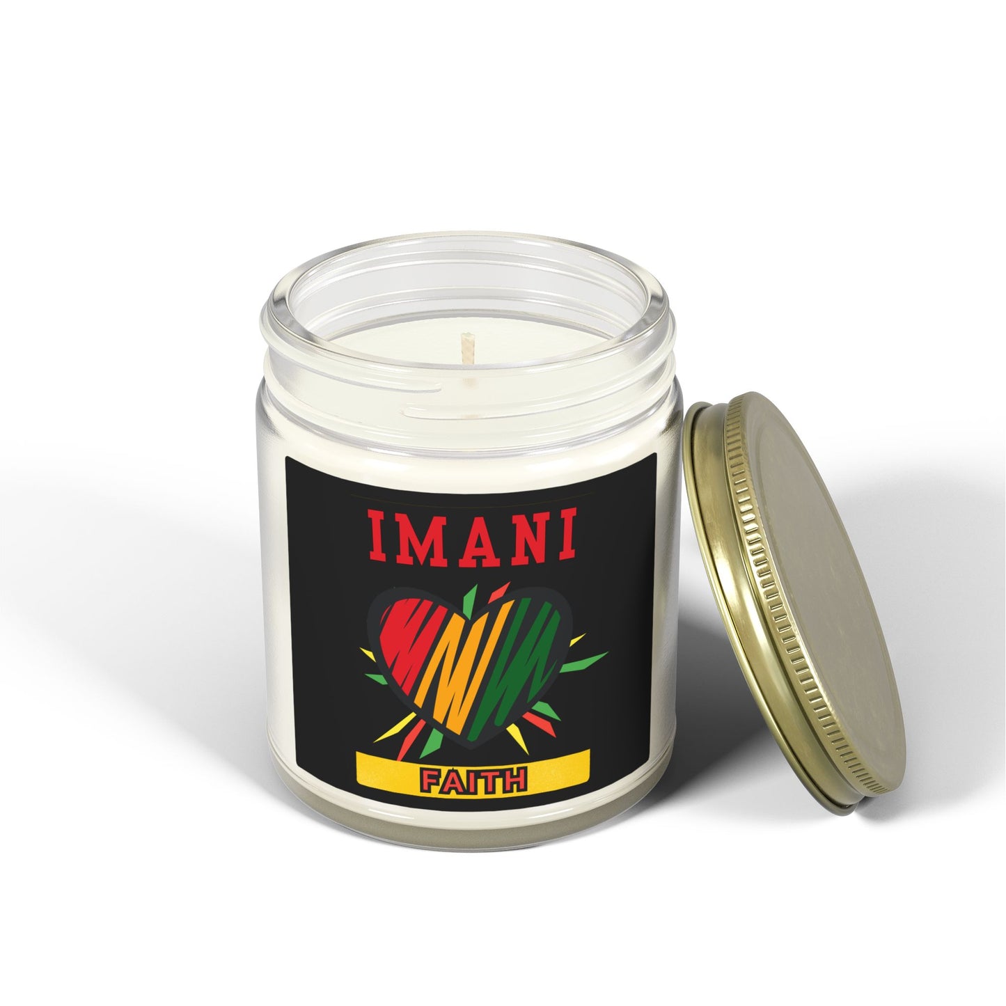 Imani Kwanzaa Candle - Faith Principle African Heritage Gift - Natural Coconut Apricot Wax