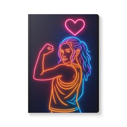 Strong AF Neon Power Pose Journal – Empowerment Softcover Notebook for Women | Feminist Affirmation Journal for Goals, Fitness, and Gratitude