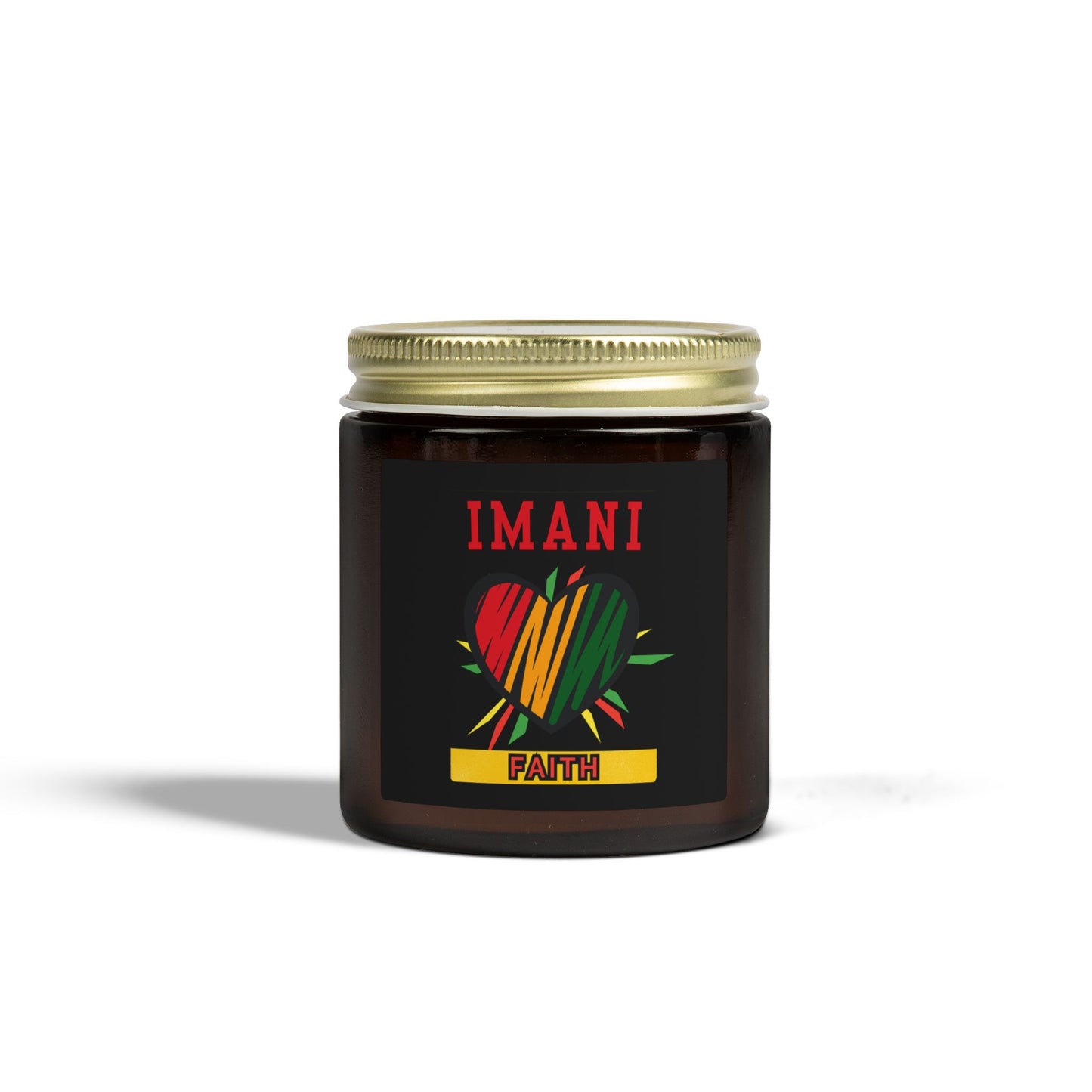 Imani Kwanzaa Candle - Faith Principle African Heritage Gift - Natural Coconut Apricot Wax