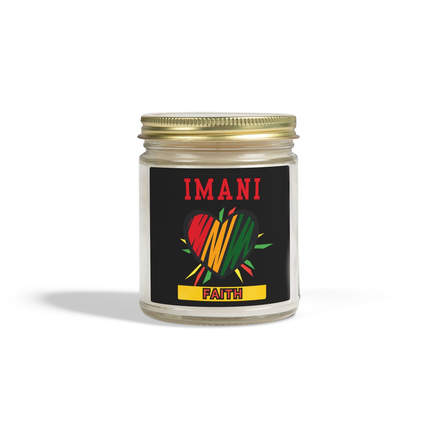 Imani Kwanzaa Candle - Faith Principle African Heritage Gift - Natural Coconut Apricot Wax