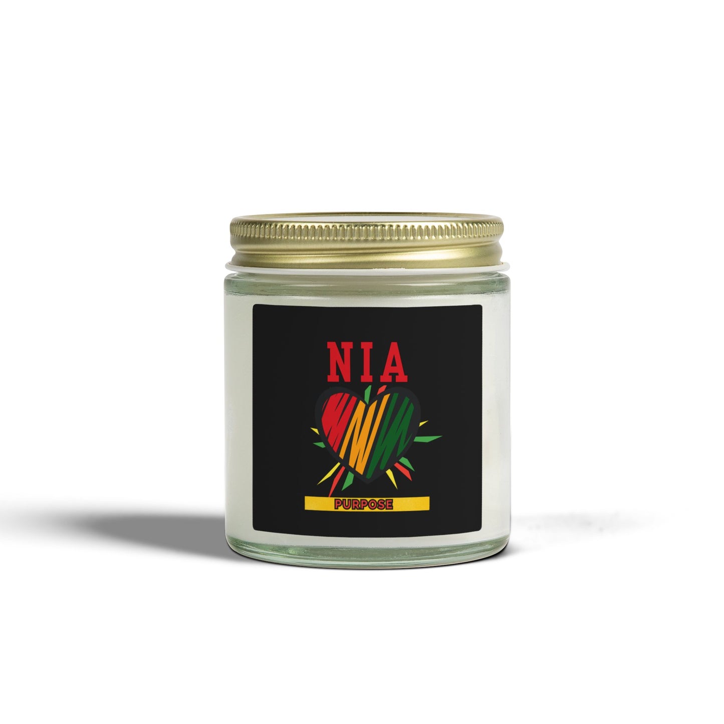 Nia Kwanzaa Candle - Purpose Principle African Heritage Gift - Natural Coconut Apricot Wax