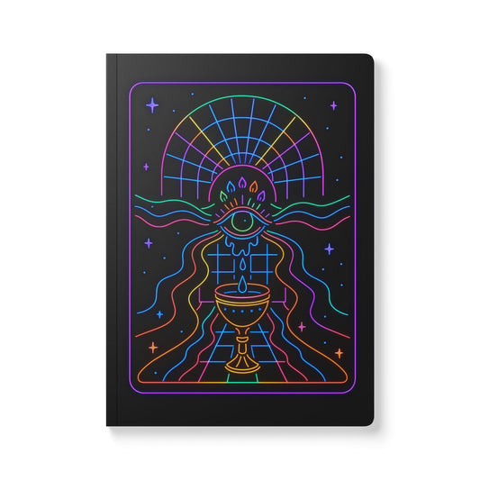 Neon All-Seeing Eye Journal – Mystical Softcover Journal for Spiritual Journaling, Manifestation, Moon Rituals & Tarot Tracking