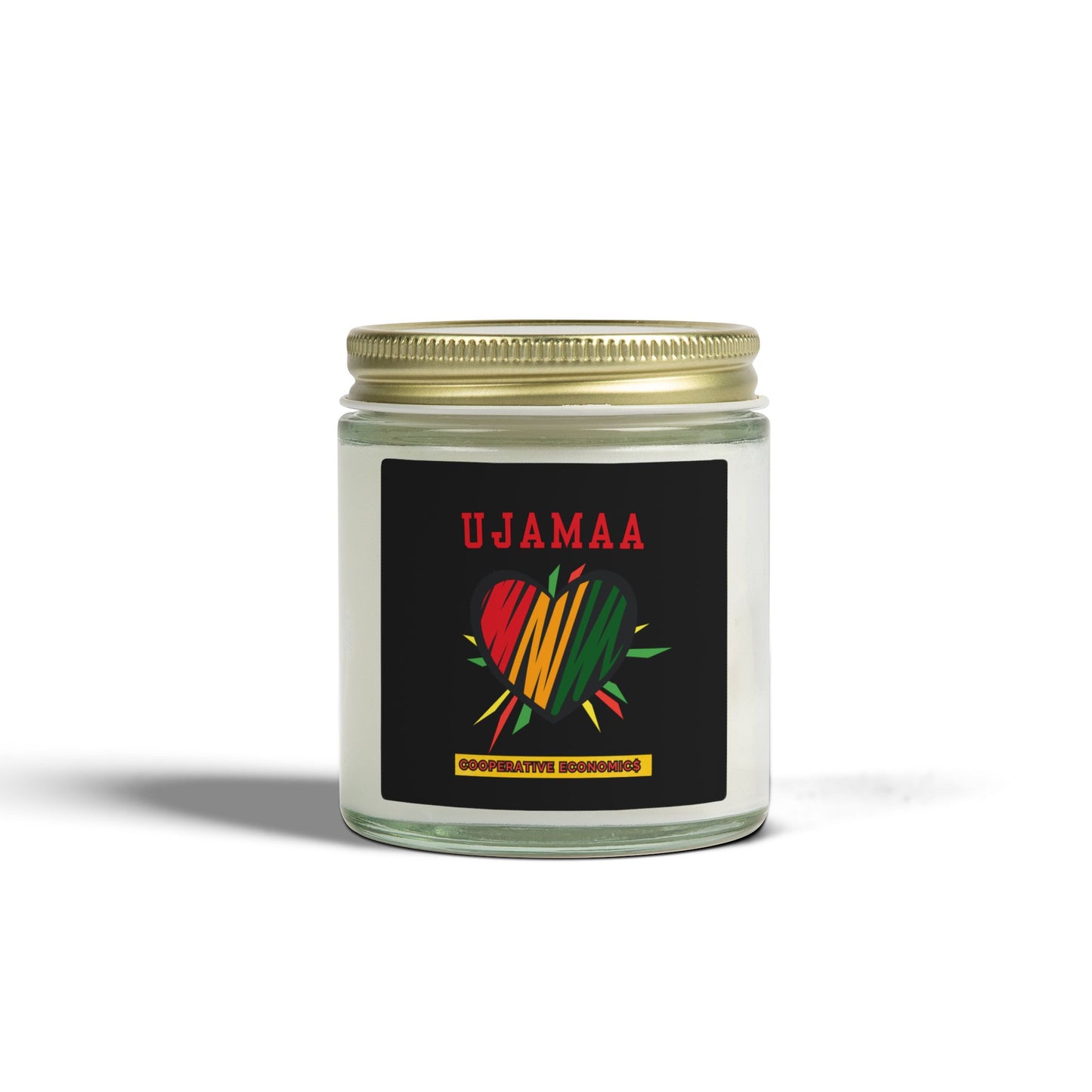 Ujamaa Kwanzaa Candle - Cooperative Economics Principle Gift - Natural Coconut Apricot Wax