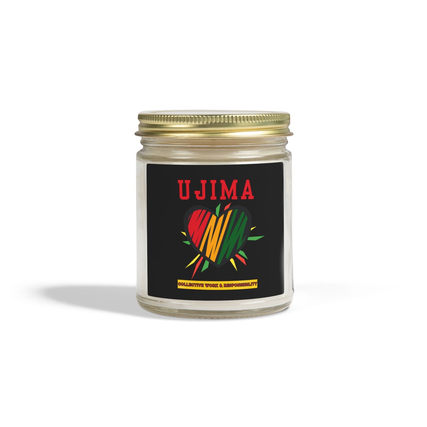 Ujima Kwanzaa Candle - Collective Work Responsibility Principle - Natural Coconut Apricot Wax
