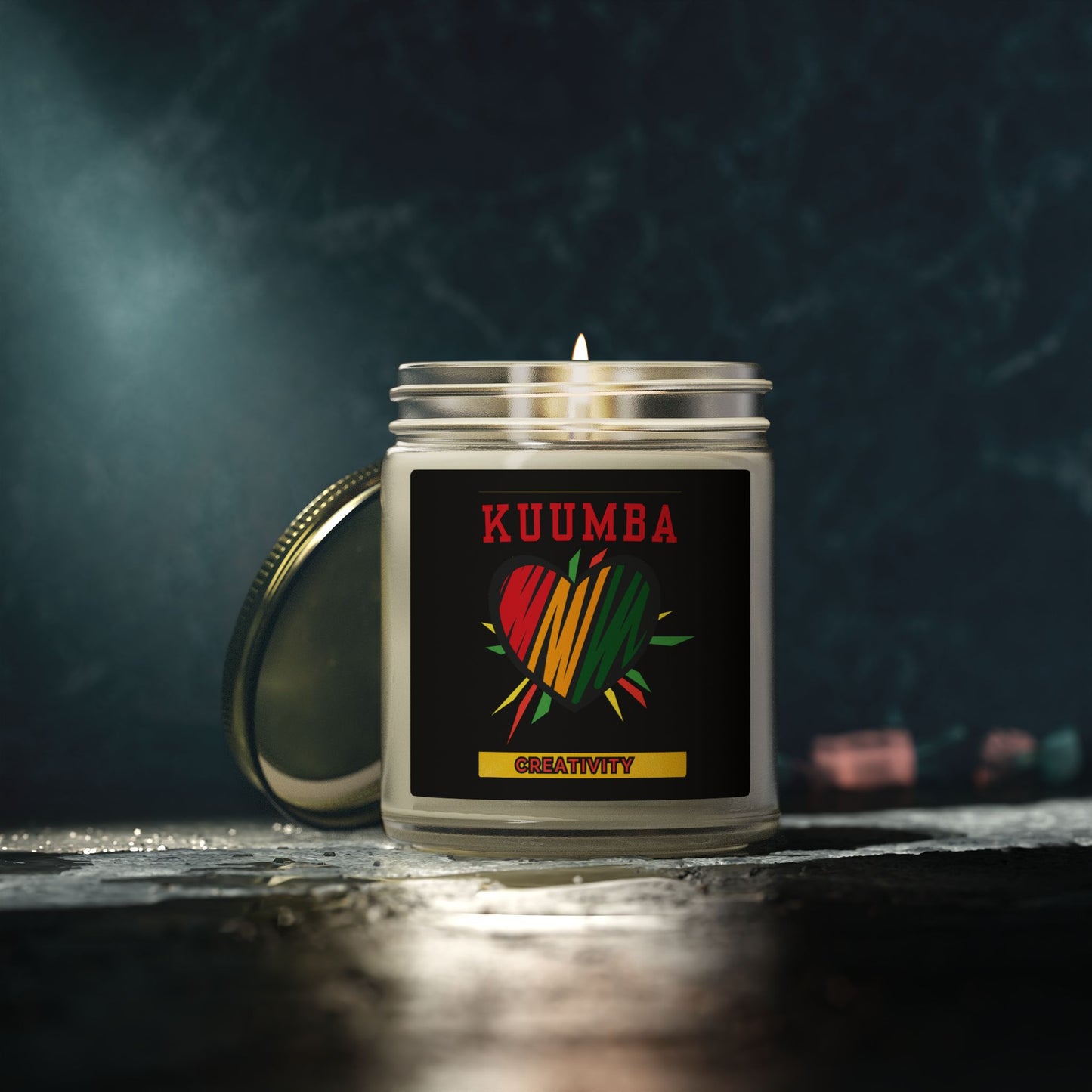 Kuumba Kwanzaa Candle - African Heritage Creativity Principle Gift - Natural Coconut Apricot Wax