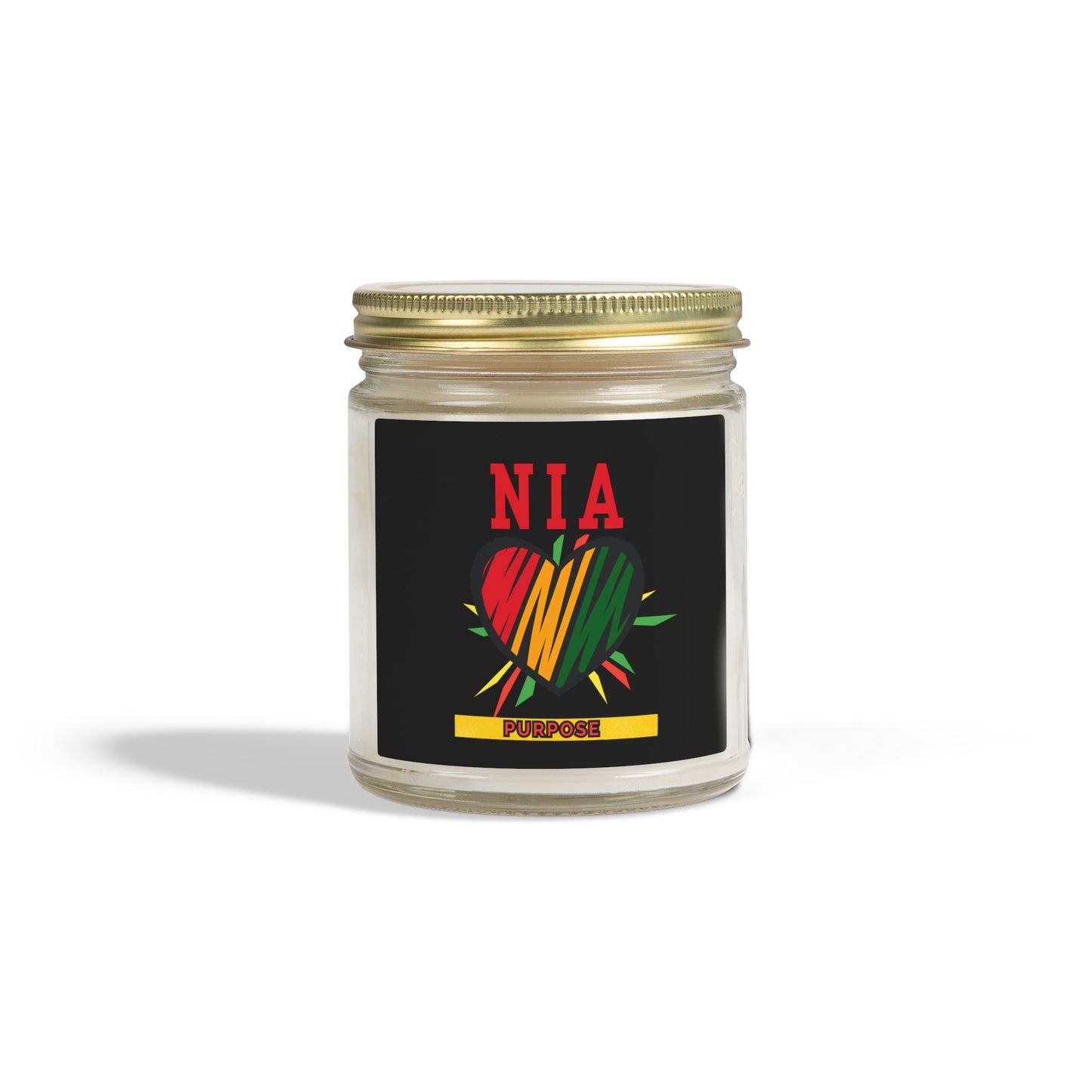 Nia Kwanzaa Candle - Purpose Principle African Heritage Gift - Natural Coconut Apricot Wax