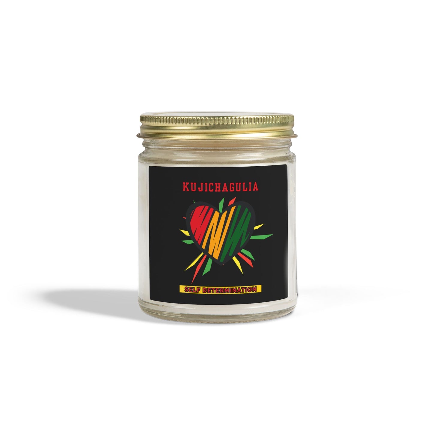 Kujichagulia Kwanzaa Candle - Self-Determination Principle Gift - Natural Coconut Apricot Wax