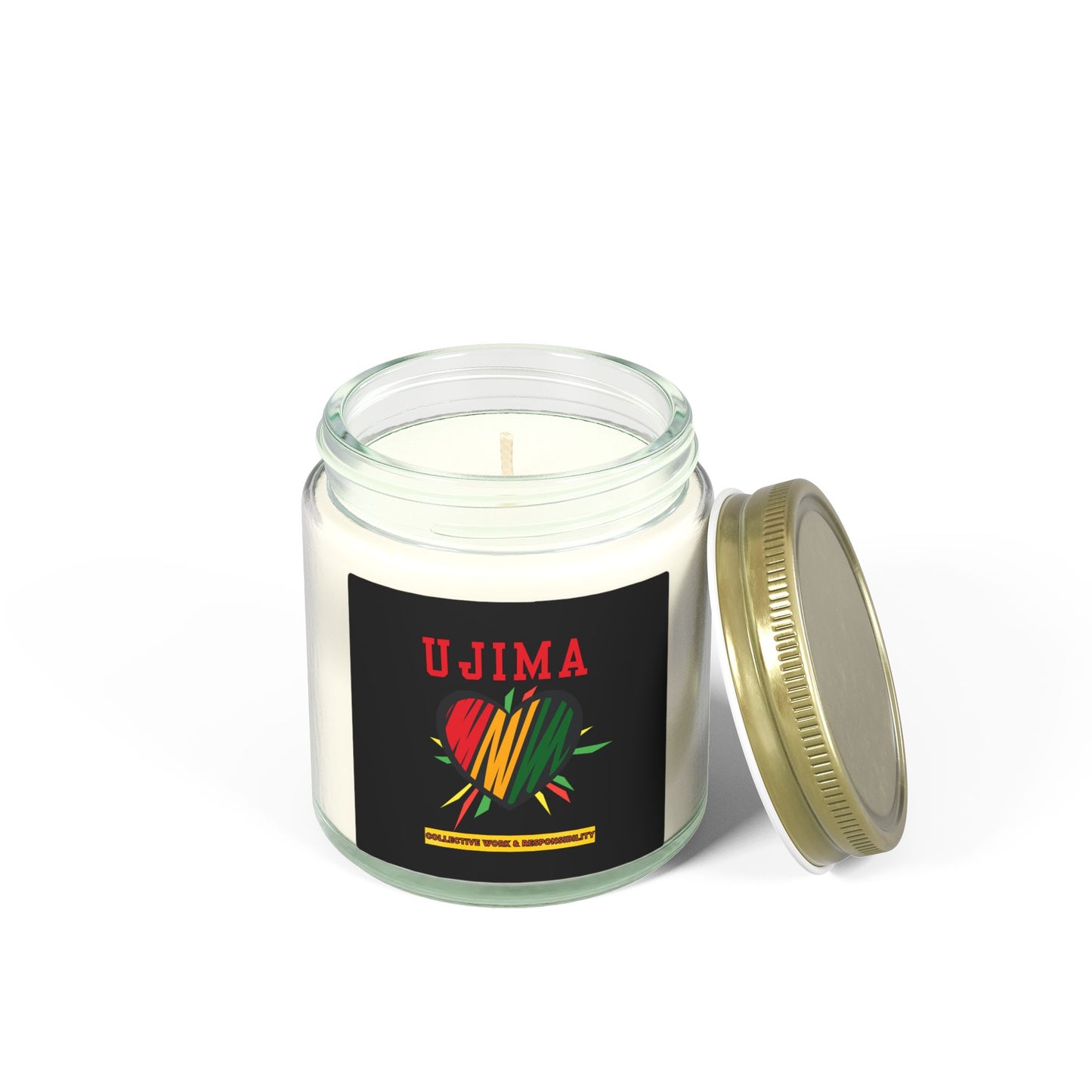 Ujima Kwanzaa Candle - Collective Work Responsibility Principle - Natural Coconut Apricot Wax