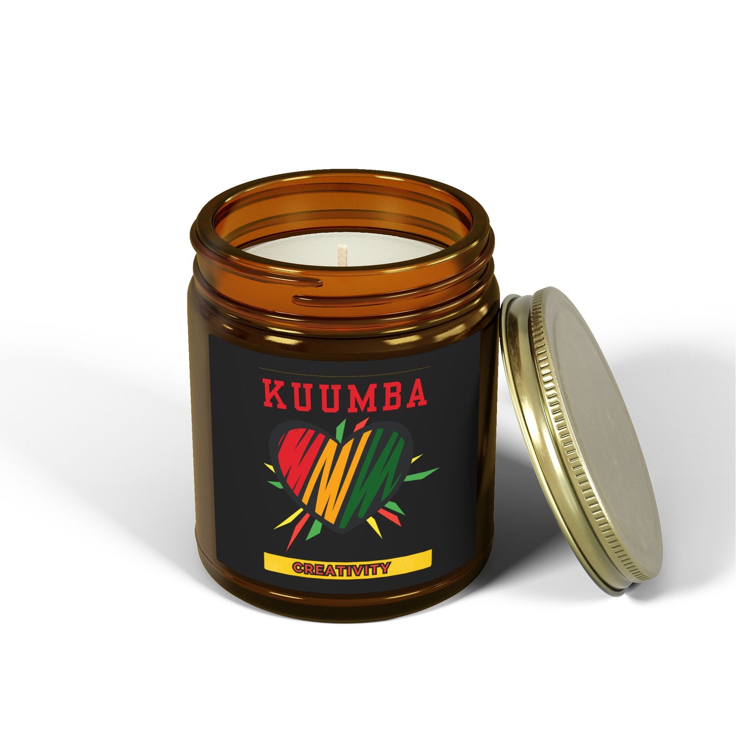 Kuumba Kwanzaa Candle - African Heritage Creativity Principle Gift - Natural Coconut Apricot Wax