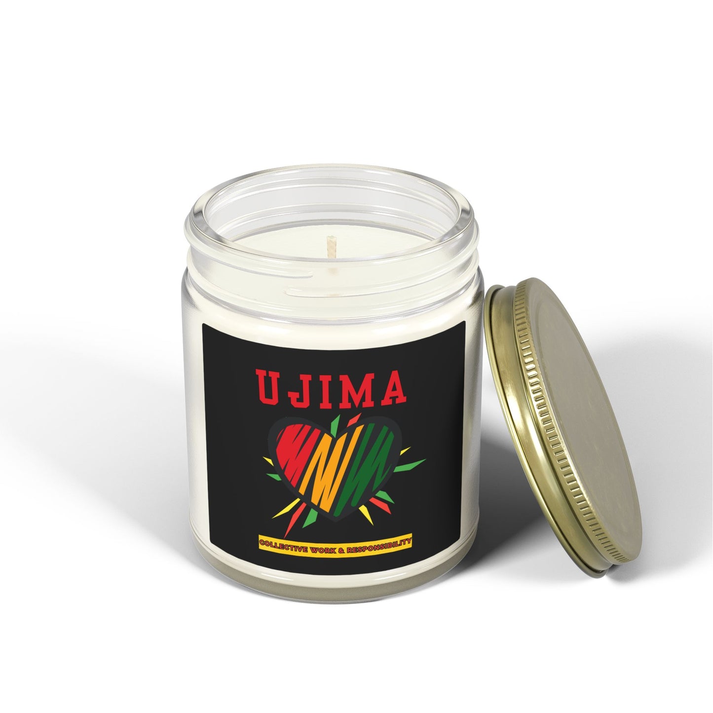 Ujima Kwanzaa Candle - Collective Work Responsibility Principle - Natural Coconut Apricot Wax