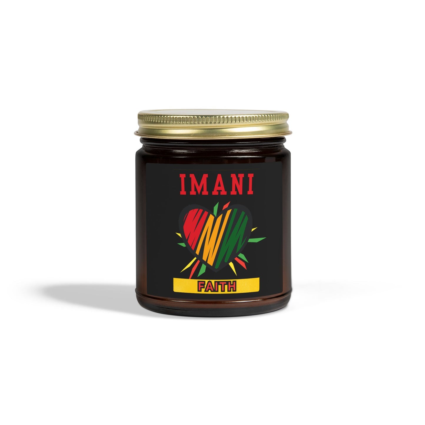Imani Kwanzaa Candle - Faith Principle African Heritage Gift - Natural Coconut Apricot Wax