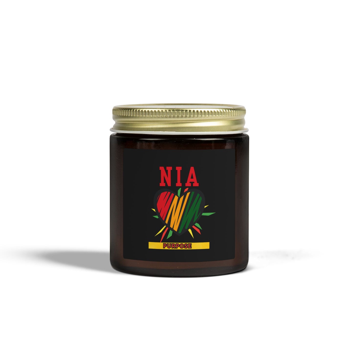 Nia Kwanzaa Candle - Purpose Principle African Heritage Gift - Natural Coconut Apricot Wax