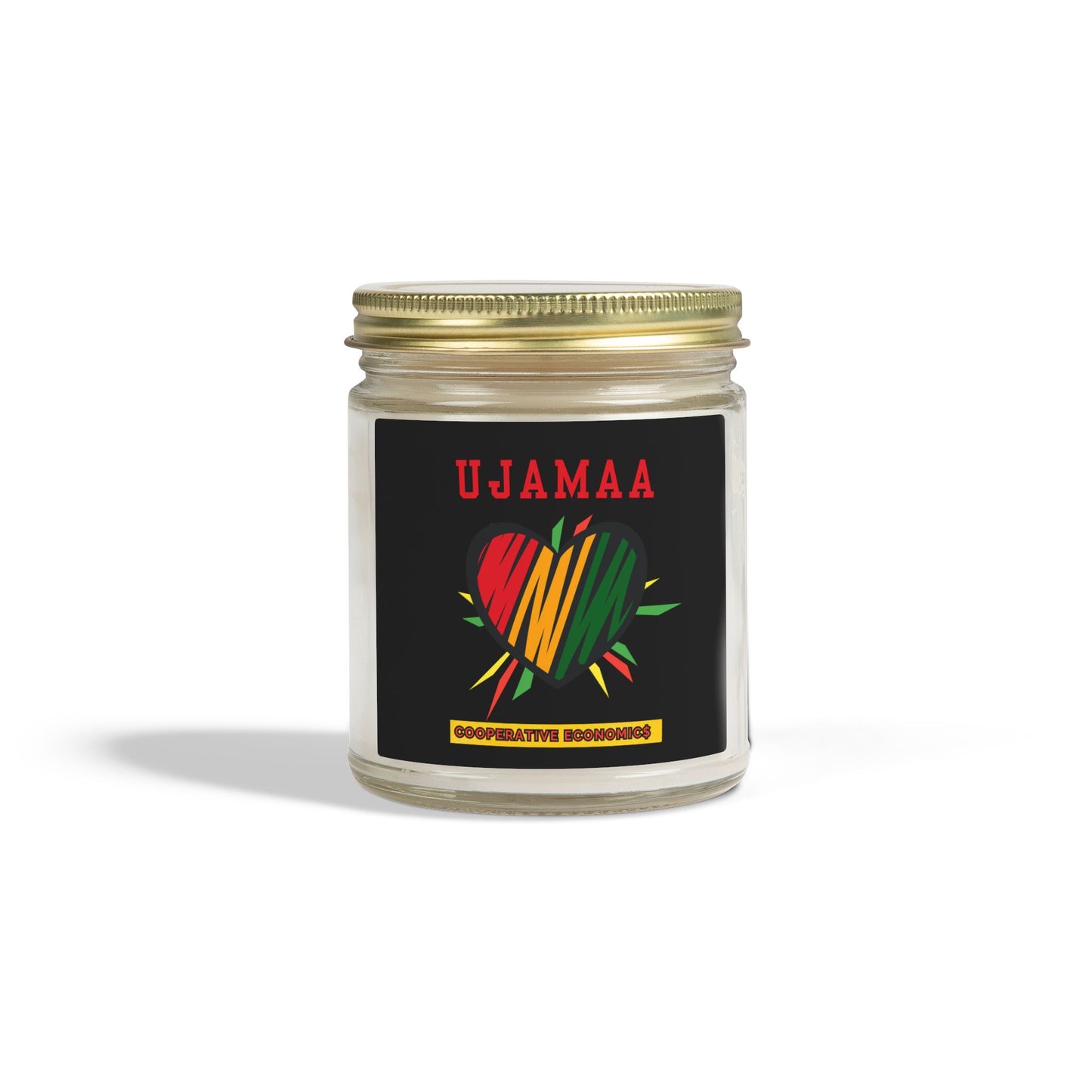 Ujamaa Kwanzaa Candle - Cooperative Economics Principle Gift - Natural Coconut Apricot Wax