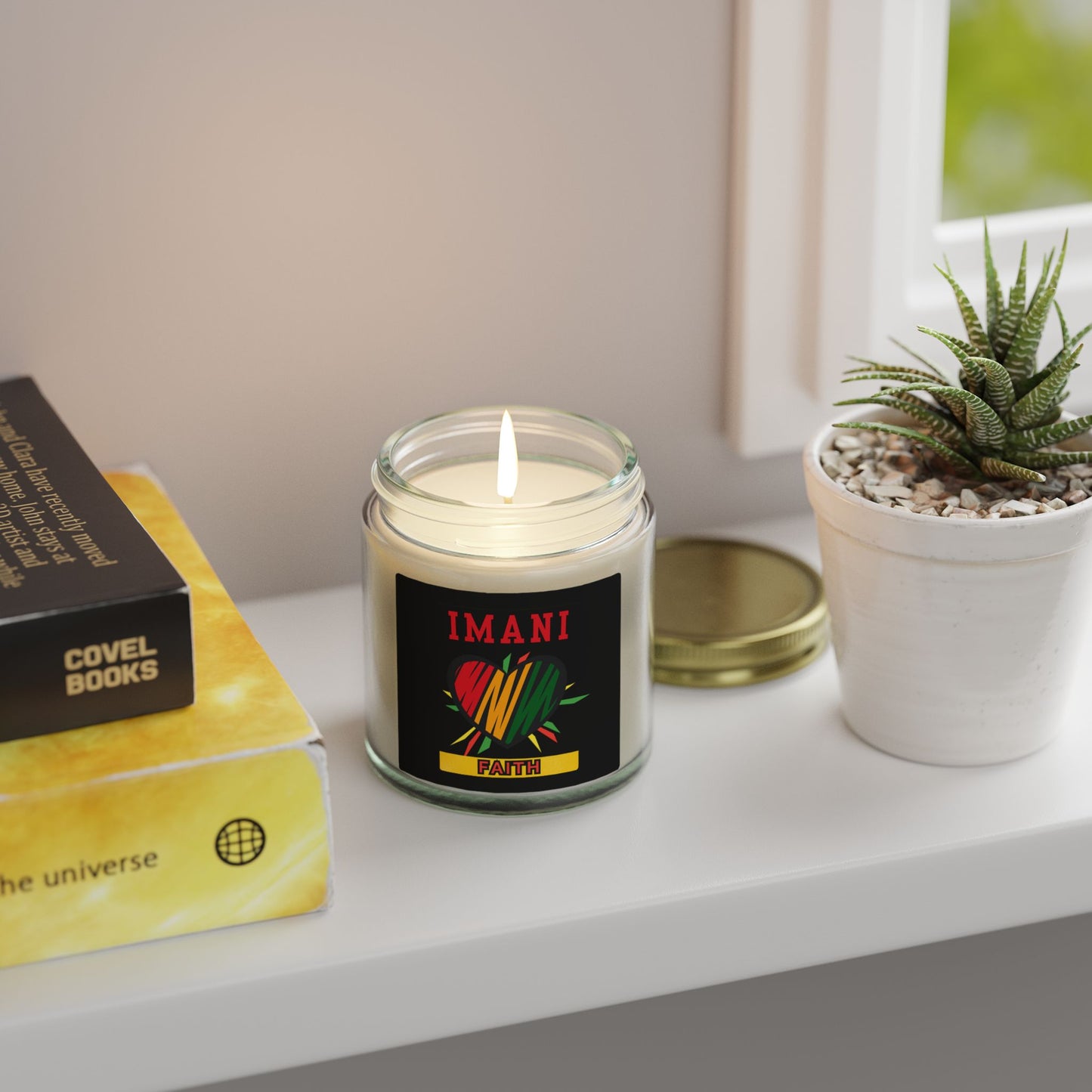 Imani Kwanzaa Candle - Faith Principle African Heritage Gift - Natural Coconut Apricot Wax