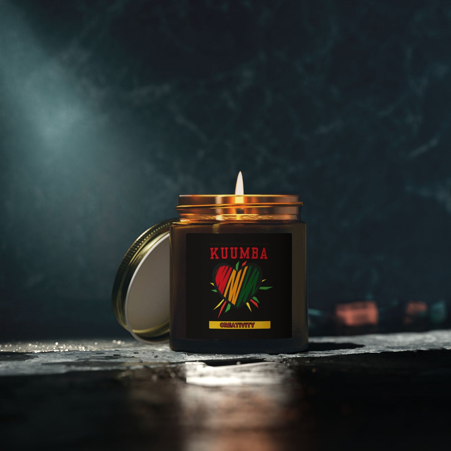 Kuumba Kwanzaa Candle - African Heritage Creativity Principle Gift - Natural Coconut Apricot Wax
