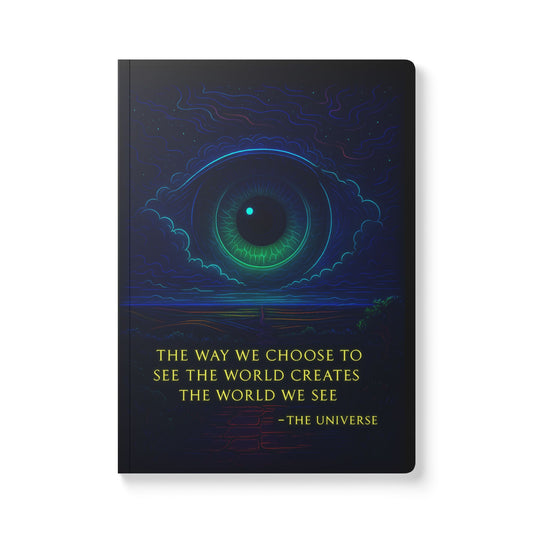 Cosmic Vision Journal – Spiritual Softcover Notebook with Celestial Eye Design and Manifestation Quote | Aesthetic Stationery for Mindfulness and Dream Journal
