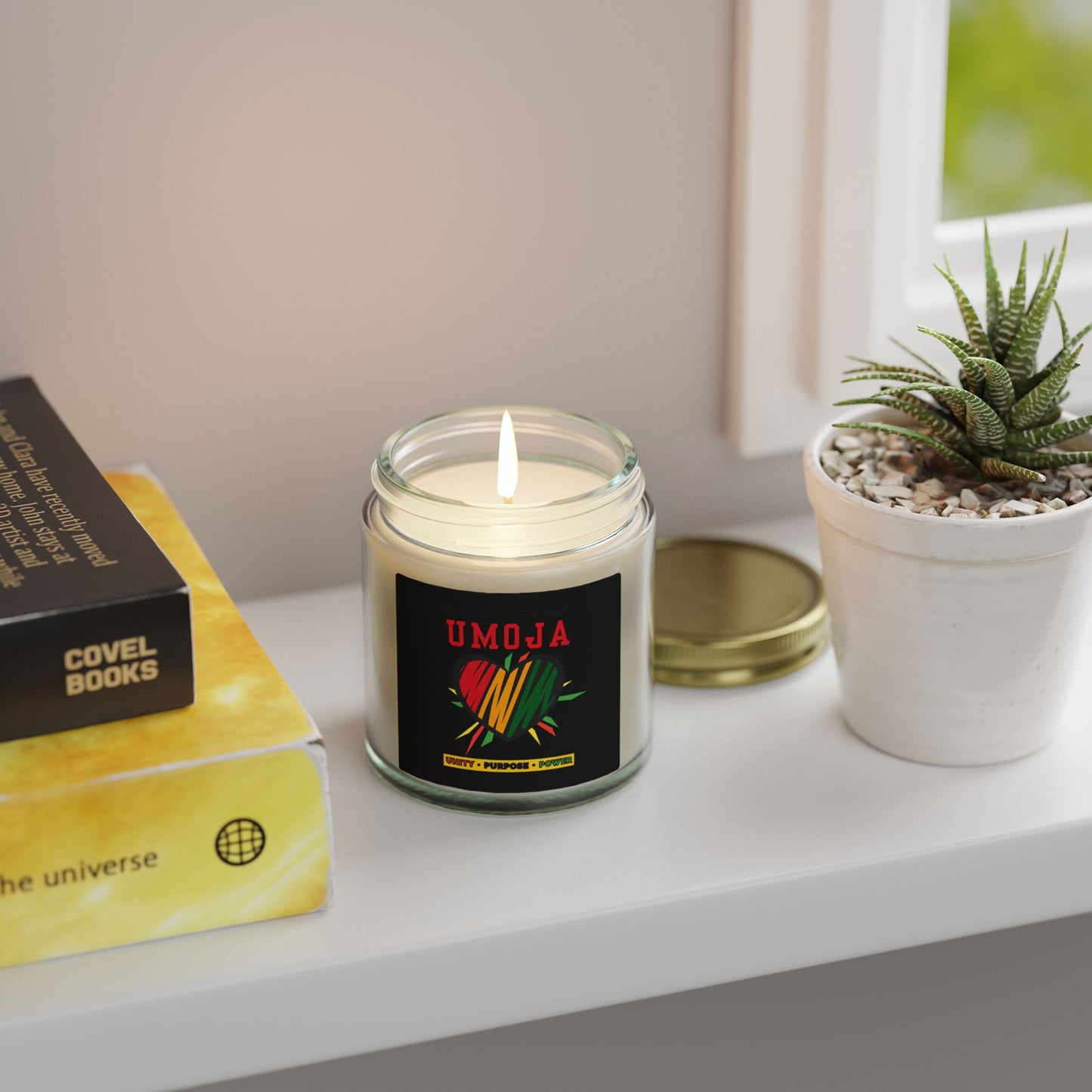 Umoja Kwanzaa Candle - Unity Principle African Heritage Gift - Natural Coconut Apricot Wax