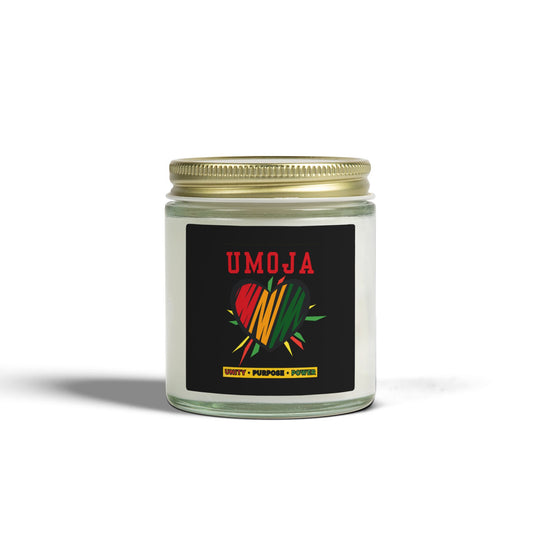 Umoja Kwanzaa Candle - Unity Principle African Heritage Gift - Natural Coconut Apricot Wax