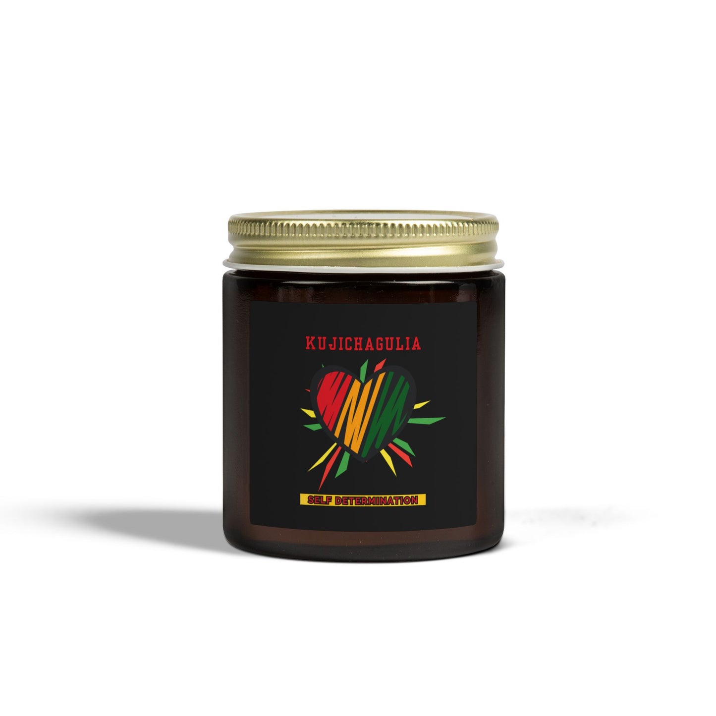 Kujichagulia Kwanzaa Candle - Self-Determination Principle Gift - Natural Coconut Apricot Wax