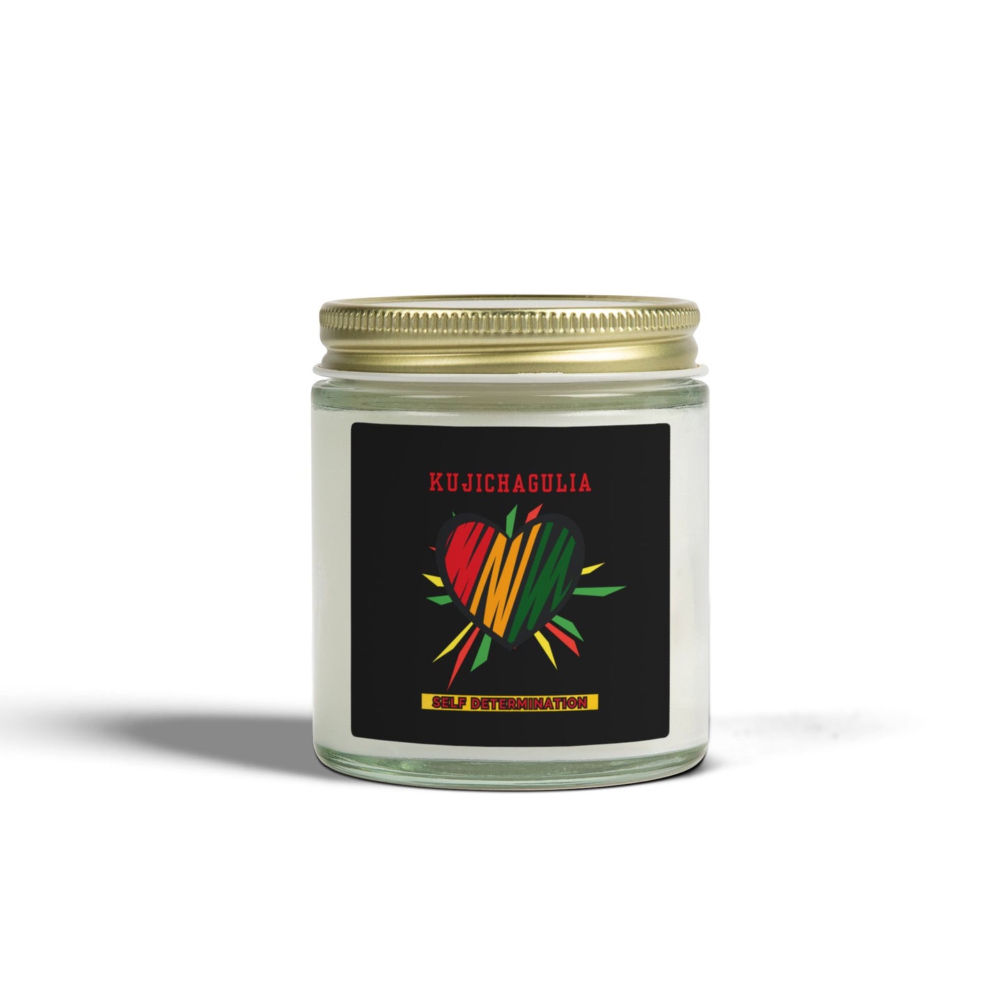 Kujichagulia Kwanzaa Candle - Self-Determination Principle Gift - Natural Coconut Apricot Wax