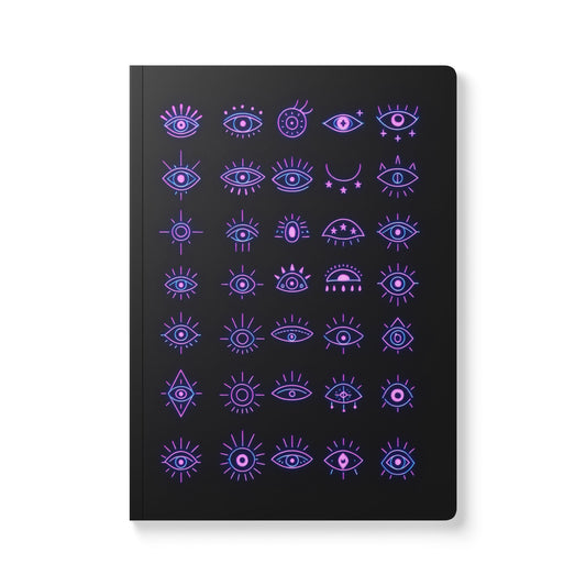 Neon Third Eye Journal – Aesthetic Softcover Journal with Spiritual Eye Pattern for Intuition, Manifestation & Witchy Journaling