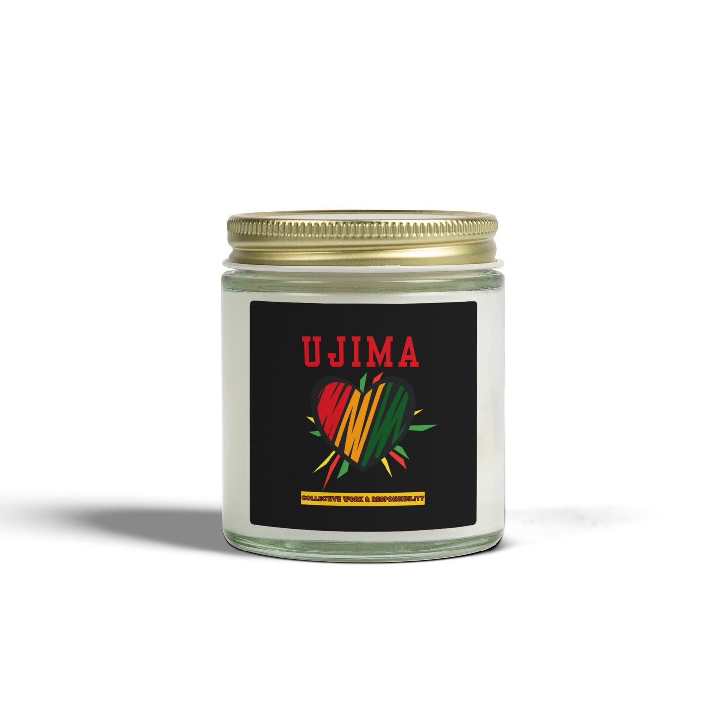 Ujima Kwanzaa Candle - Collective Work Responsibility Principle - Natural Coconut Apricot Wax