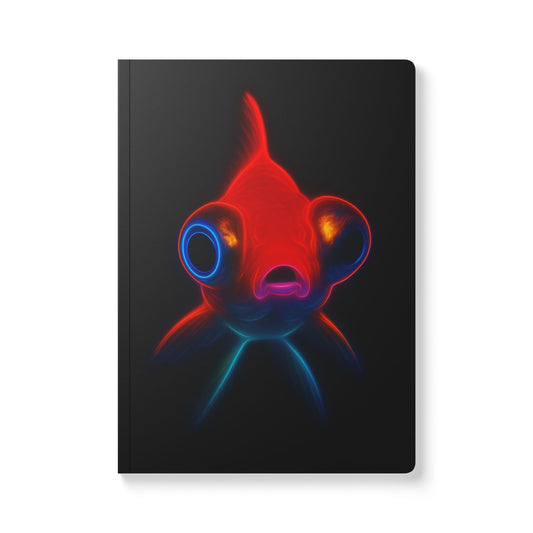Neon Goldfish Journal – Bold Aesthetic Softcover Journal for Students, Creatives, and Daily Writing | Quirky Orange Fish Design