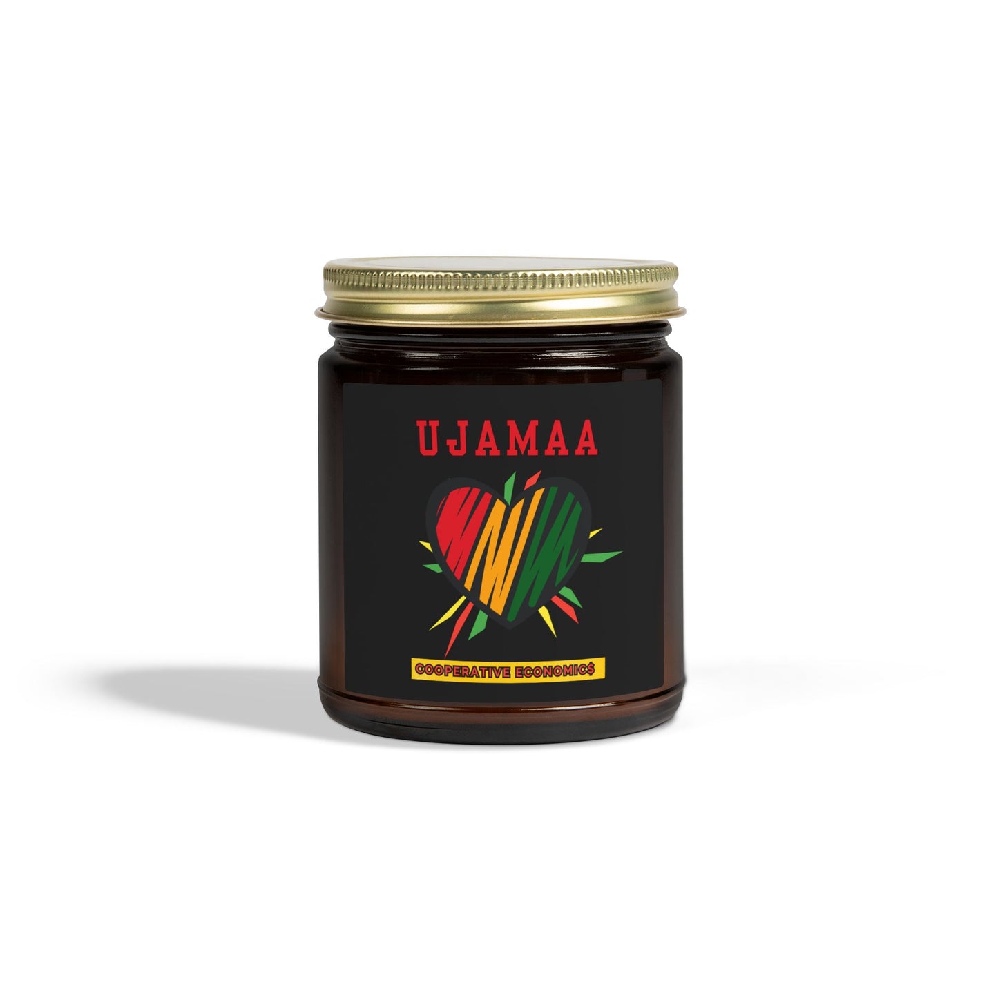 Ujamaa Kwanzaa Candle - Cooperative Economics Principle Gift - Natural Coconut Apricot Wax