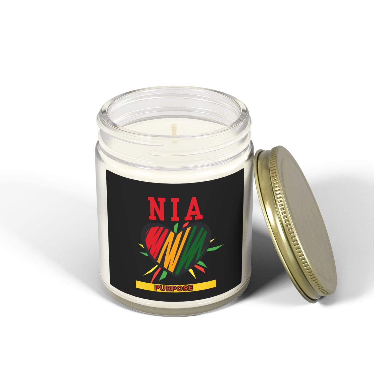 Nia Kwanzaa Candle - Purpose Principle African Heritage Gift - Natural Coconut Apricot Wax