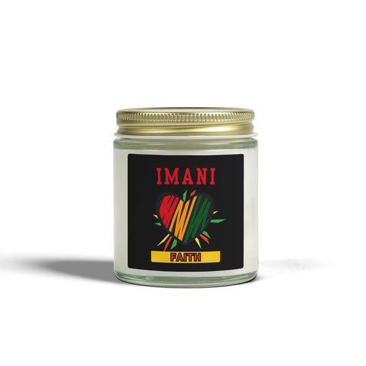 Imani Kwanzaa Candle - Faith Principle African Heritage Gift - Natural Coconut Apricot Wax