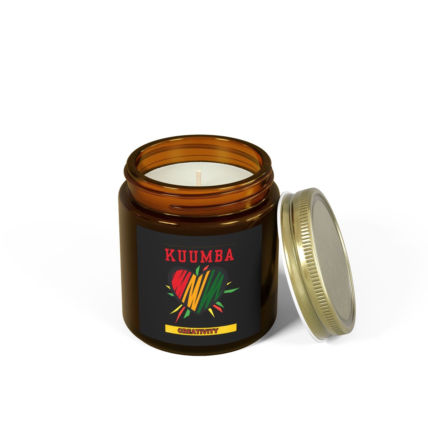 Kuumba Kwanzaa Candle - African Heritage Creativity Principle Gift - Natural Coconut Apricot Wax